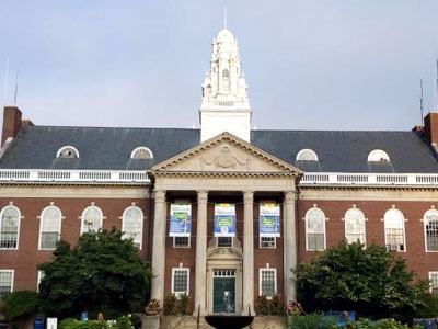 Newton town center architecture